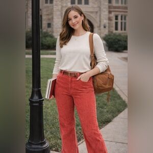 Old Navy Coral Corduroy Pants. Size 20.